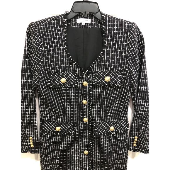 Derek Lam Collective Constance Black Tweed Jacket Dress - Picture 3 of 11